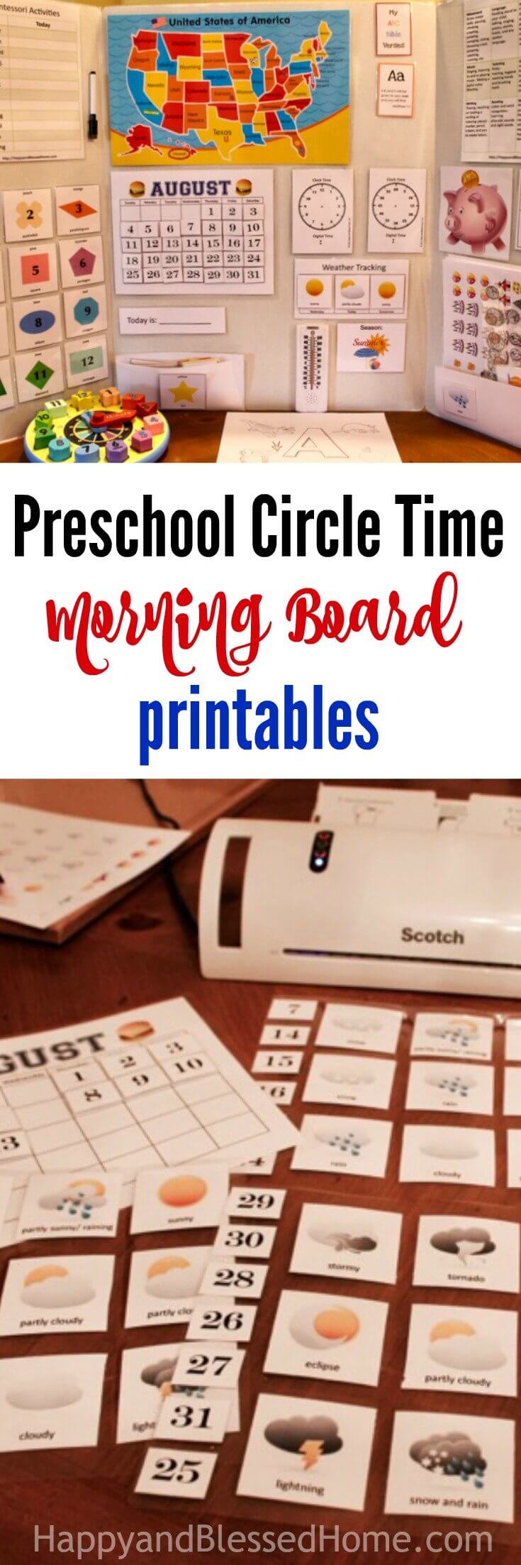 Preschool Activities Circle Time Morning Board Happy and Blessed Home