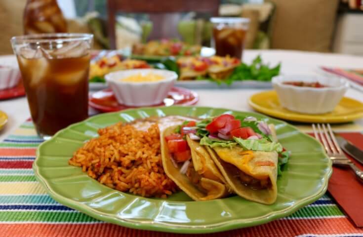 A smoky Mexican meal for family night! Chorizo Refried Bean Tacos