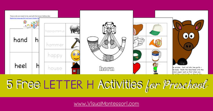 5 FREE Preschool Worksheets for Preschool Alphabet Letter H - Happy and ...