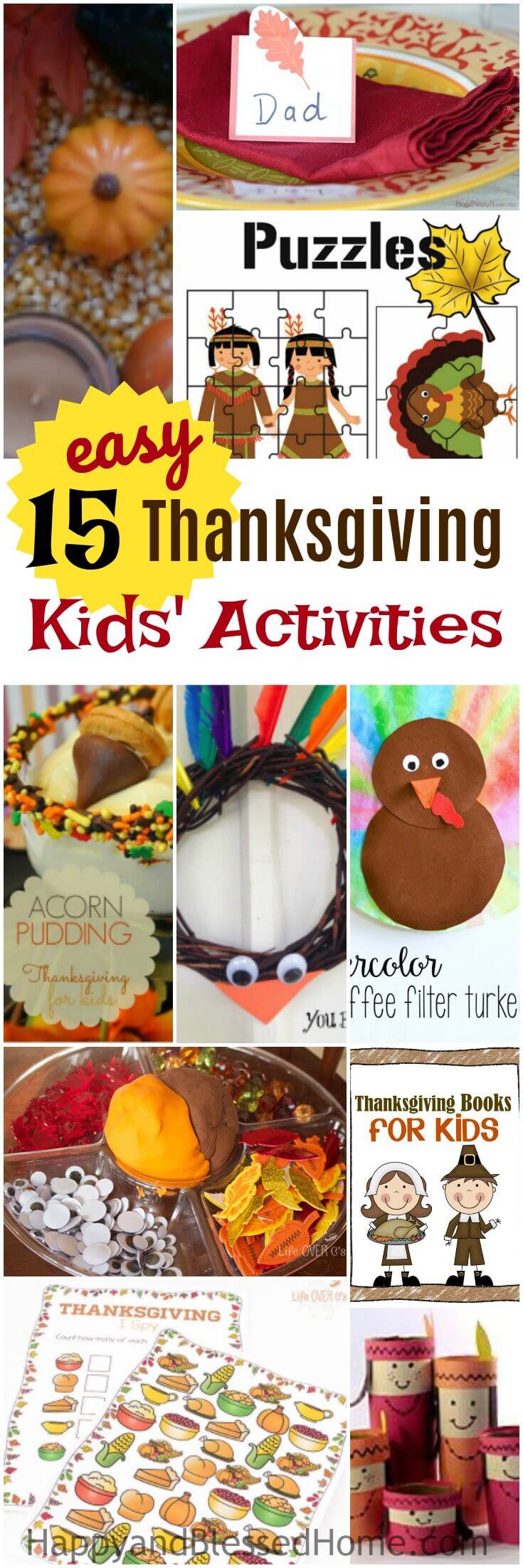 15 Easy Thanksgiving Kids Activities and Crafts